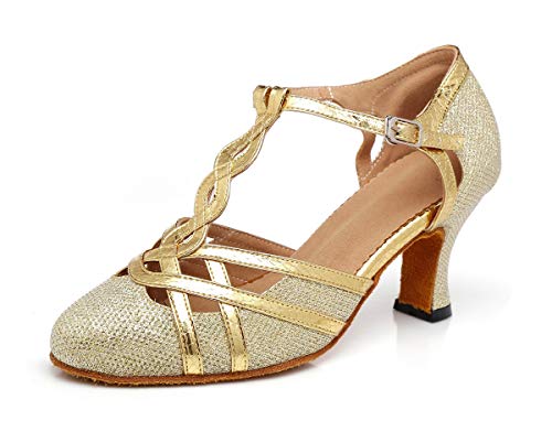 MINITOO Damen Mode Tanzschuhe Geschlossene Abend Party Hochzeit Schuhe L322 Gold EU 36 von MINITOO