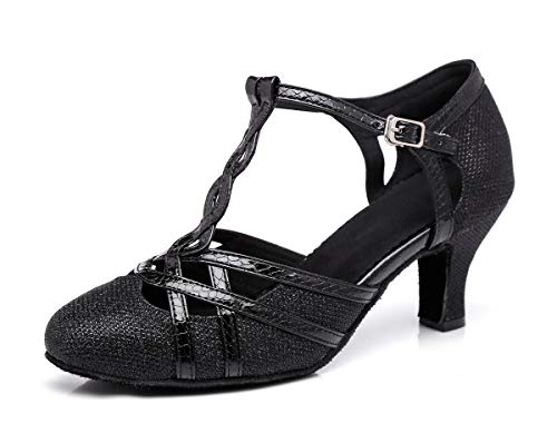 MINITOO Damen Mode Tanzschuhe Geschlossene Abend Party Hochzeit Schuhe L322 Schwarz EU 38.5 von MINITOO