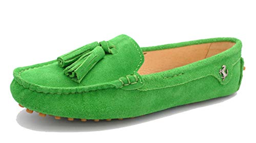 MINITOO Damen Quasten Slip-on Freizeit Slipper Mokassins Sommer Schuhe Grün EU 37 von MINITOO