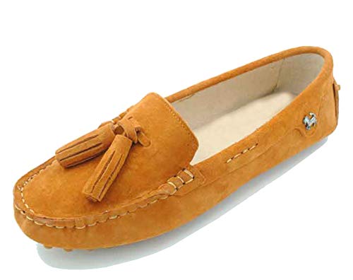 MINITOO Damen Quasten Slip-on Freizeit Slipper Mokassins Sommer Schuhe Orange EU 38.5 von MINITOO