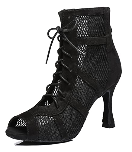 MINITOO Damen Latin Standard Tanzschuhe Mesh Abend Sandalen Stiefeletten Sommer Sexy Tanzstiefel L446 Schwarz EU 39 MINITOO Damen Latin Standard Tanzschuhe Mesh Abend Sandalen Stiefeletten Sommer Sexy Tanzstiefel L446 Schwarz EU 39 von MINITOO