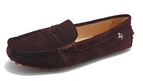 MINITOO Damen Sommer Mokassin Bequem Penny Loafers Wildleder Slipper Schuhe Coffee EU 40 von MINITOO