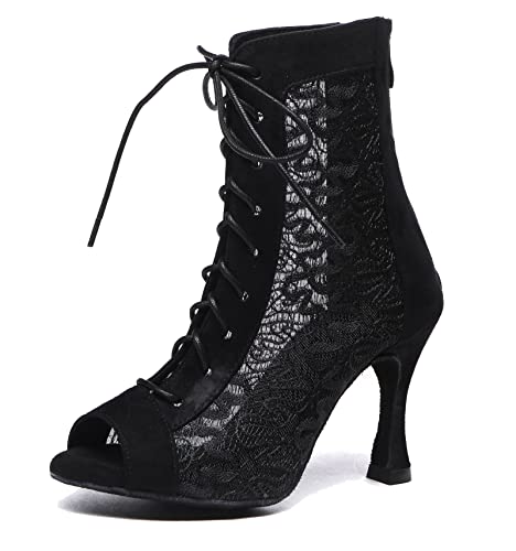 MINITOO Damen Latin Standard Tanzschuhe Mesh Abend Sandalen Stiefeletten Sommer Sexy Tanzstiefel L546 Schwarz EU 37 MINITOO Damen Latin Standard Tanzschuhe Mesh Abend Sandalen Stiefeletten Sommer Sexy Tanzstiefel L546 Schwarz EU 37 von MINITOO