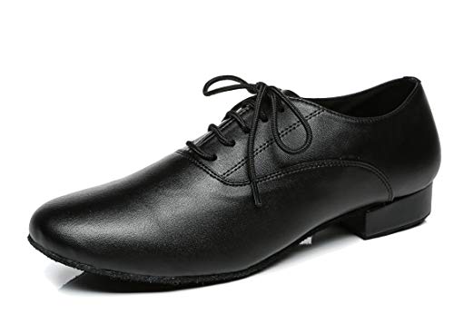 MINITOO Herren Tanzschuhe Standard Schwarz Leder Latein Schuhe TH250501 EU 38.5 von MINITOO