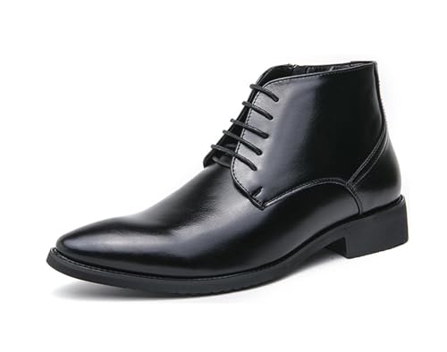 MINITOO Herren Ankle Stiefel Schuhe Klassische Chukka Stiefelette Freizeitschuhe Boots Y382 Schwarz EU 41 von MINITOO