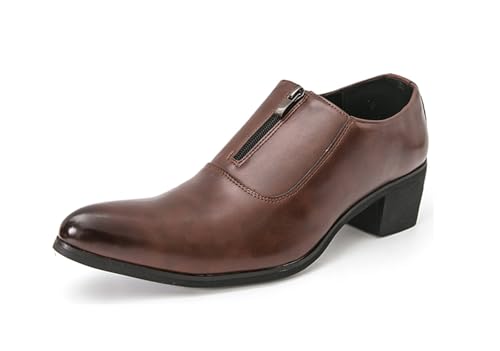 MINITOO Herren Casual Loafers Schuhe Spitze Business Mokassins Y2723 Braun EU 38 von MINITOO