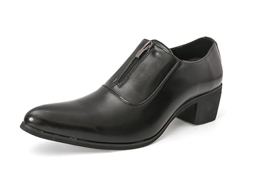 MINITOO Herren Casual Loafers Schuhe Spitze Business Mokassins Y2723 Schwarz EU 39 von MINITOO