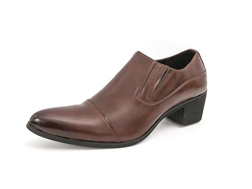 MINITOO Herren Casual Loafers Schuhe Spitze Business Mokassins Y2725 Braun EU 41 von MINITOO