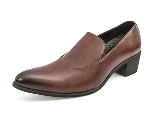 MINITOO Herren Casual Loafers Schuhe Spitze Business Mokassins Y2726 Braun EU 41 von MINITOO