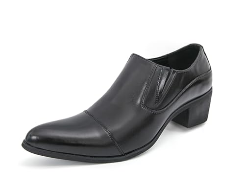 MINITOO Herren Casual Loafers Schuhe Spitze Business Mokassins Y2726 Schwarz EU 41 von MINITOO