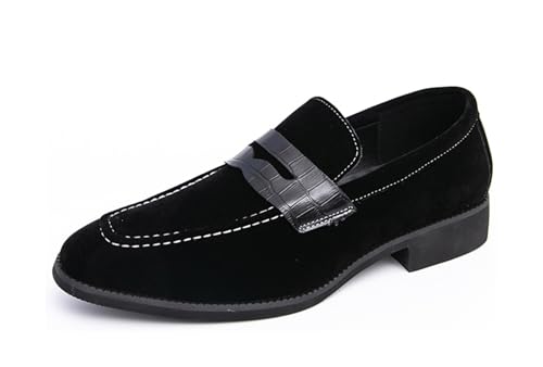MINITOO Herren Casual Mokassins Schuhe Kleid Business Loafers Y87210 Schwarz EU 38 von MINITOO