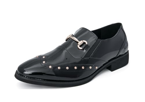 MINITOO Herren Casual Mokassins Schuhe Kleid Business Loafers Y87211 Schwarz EU 38 von MINITOO