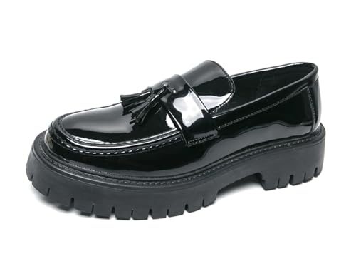 MINITOO Herren Casual Mokassins Schuhe Kleid Business Loafers Y88606 Schwarz EU 38 von MINITOO