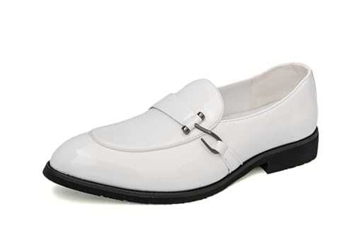 MINITOO Herren Casual Mokassins Schuhe Kleid Business Loafers Y99151 Weiß EU 41 von MINITOO