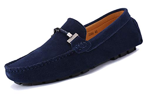 MINITOO Herren Casual Sommer Mokassins Driving Loafers mit Schnalle YY5088 Dunkelblau EU 42 von MINITOO