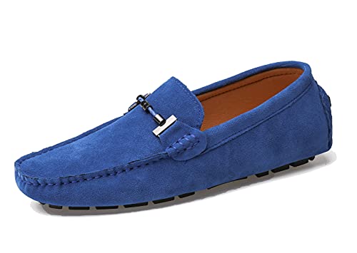 MINITOO Herren Casual Sommer Mokassins Driving Loafers mit Schnalle YY5088 Königsblau EU 38 von MINITOO