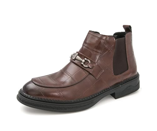 MINITOO Herren Chelsea Stiefelette Schuhe Fashion Chukka Ankle Boots Y62821 Braun EU 45 von MINITOO