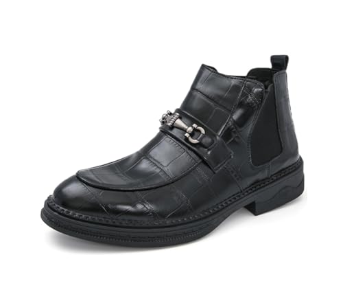 MINITOO Herren Chelsea Stiefelette Schuhe Fashion Chukka Ankle Boots Y62821 Schwarz EU 38 von MINITOO