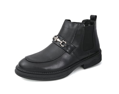 MINITOO Herren Chelsea Stiefelette Schuhe Fashion Chukka Ankle Boots Y62822 Stumm schwarz EU 41 von MINITOO