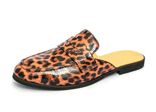 MINITOO Herren Clogs Pantoletten Schuhe Schlüpfen Sommer Schlapfen A04 Braun Leopard EU 45 von MINITOO