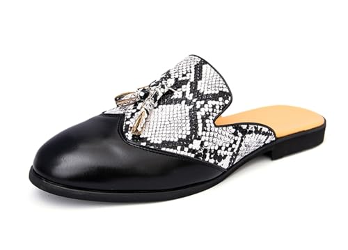 MINITOO Herren Clogs Pantoletten Schuhe Schlüpfen Sommer Schlapfen A05 Schwarz/Silber EU 44 von MINITOO