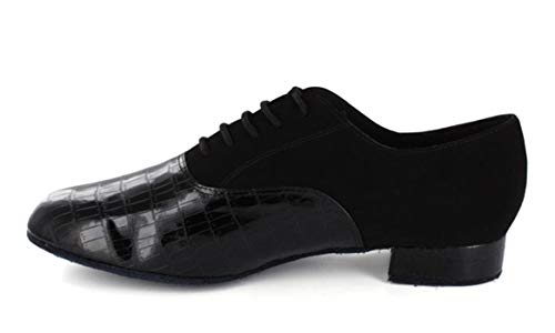 MINITOO Herren Jf250508 Block kariert Party Schuhe Tanzschuhe Latein Schwarz EU 42 von MINITOO