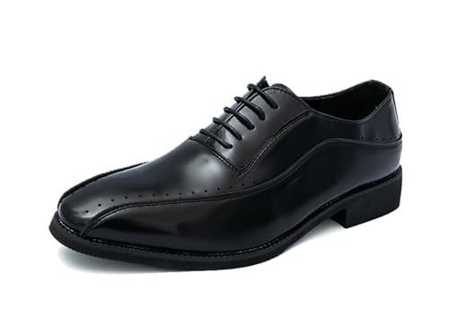 MINITOO Herren Kleid Schnürhalbschuhe Fashion Business Oxfords Schuhe Y87205 Schwarz EU 38 von MINITOO