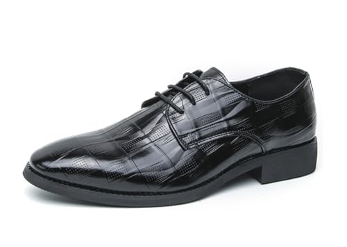 MINITOO Herren Kleid Schnürhalbschuhe Fashion Business Oxfords Schuhe Y8779 Schwarz EU 38 von MINITOO
