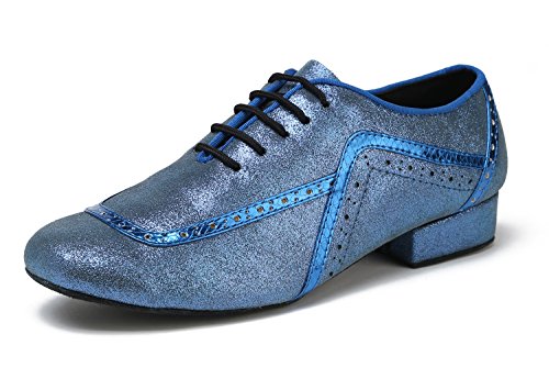 MINITOO Herren Latin Ballroom Wingtip Oxford Style Blau Glattleder Social Tanzschuhe EU 43 von MINITOO