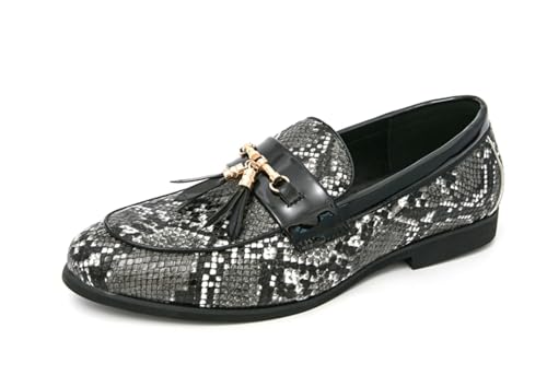 MINITOO Herren Slip On Loafers Schuhe mit Quaste Bequem Sommer Mokassins Y2232 Schwarz EU 39 von MINITOO