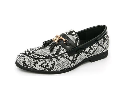 MINITOO Herren Slip On Loafers Schuhe mit Quaste Bequem Sommer Mokassins Y2232 Weiß EU 39 von MINITOO