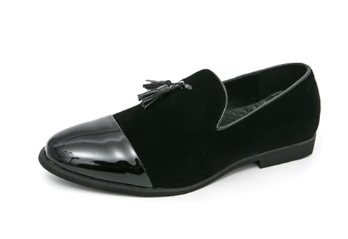 MINITOO Herren Slip On Loafers Schuhe mit Quaste Bequem Sommer Mokassins Y2233 Schwarz EU 43 von MINITOO