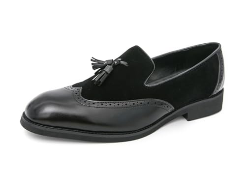 MINITOO Herren Slip On Loafers Schuhe mit Quaste Bequem Sommer Mokassins Y58631 Schwarz EU 45 von MINITOO