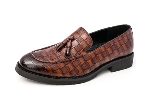 MINITOO Herren Slip On Loafers Schuhe mit Quaste Bequem Sommer Mokassins Y6205 Braun EU 38 von MINITOO