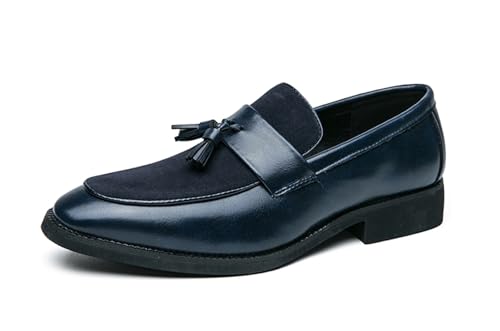 MINITOO Herren Slip On Loafers Schuhe mit Quaste Bequem Sommer Mokassins Y8735 Dunkel Blau EU 45 von MINITOO