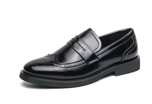 MINITOO Herren Slip On Mokassins Schuhe mit Schnalle Casual Sommer Loafers Y1116 Schwarz EU 38 von MINITOO