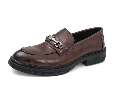 MINITOO Herren Slip On Mokassins Schuhe mit Schnalle Casual Sommer Loafers Y5282 Braun EU 44 von MINITOO