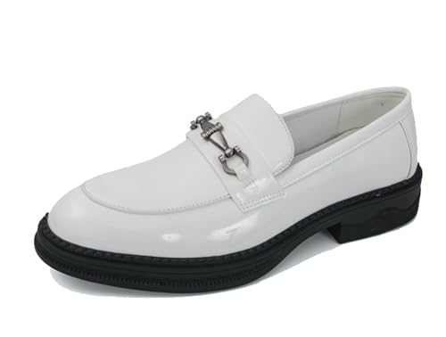 MINITOO Herren Slip On Mokassins Schuhe mit Schnalle Casual Sommer Loafers Y5283 Weiß EU 44 von MINITOO