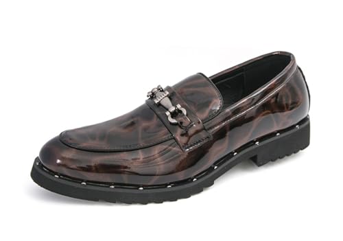 MINITOO Herren Slip On Mokassins Schuhe mit Schnalle Casual Sommer Loafers Y81851 Braun EU 42 von MINITOO