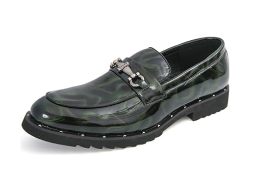 MINITOO Herren Slip On Mokassins Schuhe mit Schnalle Casual Sommer Loafers Y81851 Grün EU 45 von MINITOO