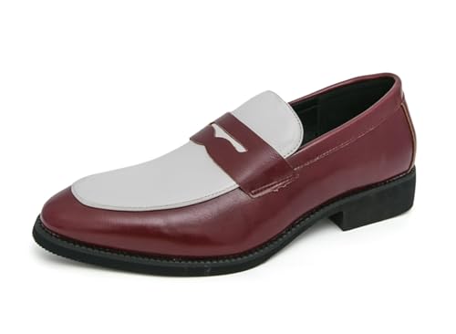 MINITOO Herren Slip On Mokassins Schuhe mit Schnalle Casual Sommer Loafers Y87212 Weiß/Rot EU 38 von MINITOO