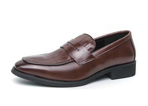 MINITOO Herren Slip On Mokassins Schuhe mit Schnalle Casual Sommer Loafers Y8778 Braun EU 40 von MINITOO