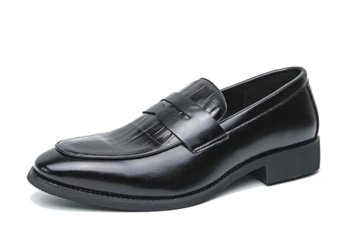 MINITOO Herren Slip On Mokassins Schuhe mit Schnalle Casual Sommer Loafers Y8778 Schwarz EU 45 von MINITOO