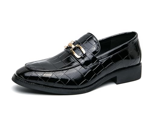 MINITOO Herren Slip On Mokassins Schuhe mit Schnalle Casual Sommer Loafers Y8788 Schwarz EU 40 von MINITOO