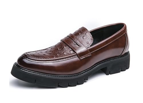 MINITOO Herren Slip On Mokassins Schuhe mit Schnalle Casual Sommer Loafers Y8851 Braun EU 40 von MINITOO