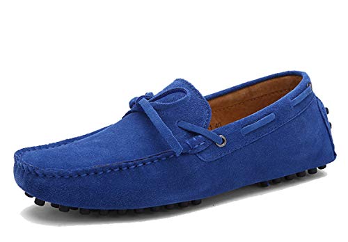 MINITOO Herren Sommer Slipper Moccasins Comfortable Driving Loafers mit Knoten YY2081 Königsblau EU 43 von MINITOO