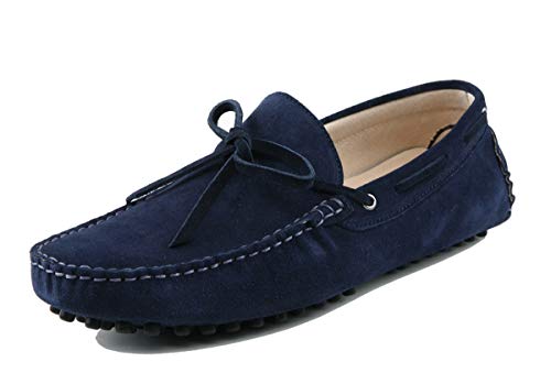 MINITOO Herren Sommer Slipper Moccasins Comfortable Driving Loafers mit Knoten YY2081 Dunkelblau EU 43 von MINITOO