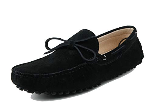 MINITOO Herren Sommer Slipper Moccasins Comfortable Driving Loafers mit Knoten YY2081 Schwarz EU 42 von MINITOO