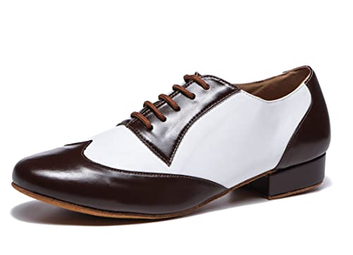 MINITOO Herren Tango Tanzschuhe mit 2.5 cm Standard Absatz L535 Coffee/Weiß EU 42.5 von MINITOO