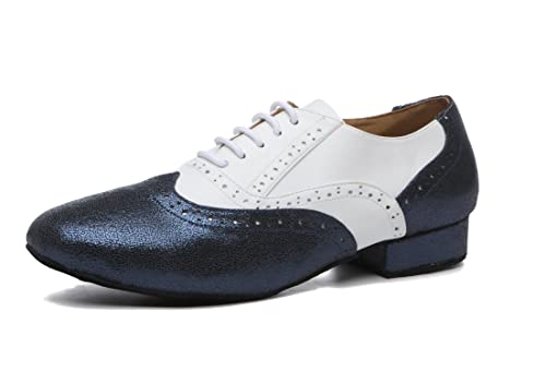 MINITOO Junge Herren Tanzschuhe Standard Latein Ballsaal Schuhe Tango Salsa Tanze Schuhe L496 Schwarz Weib EU 43 von MINITOO